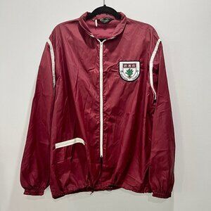 Vintage Zip Up Champion Maroon College Harvard Windbreaker | Nylon Full Zip